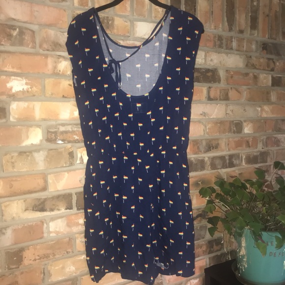 Target PRIDE Collection  rainbow flag navy romper - Picture 3 of 5